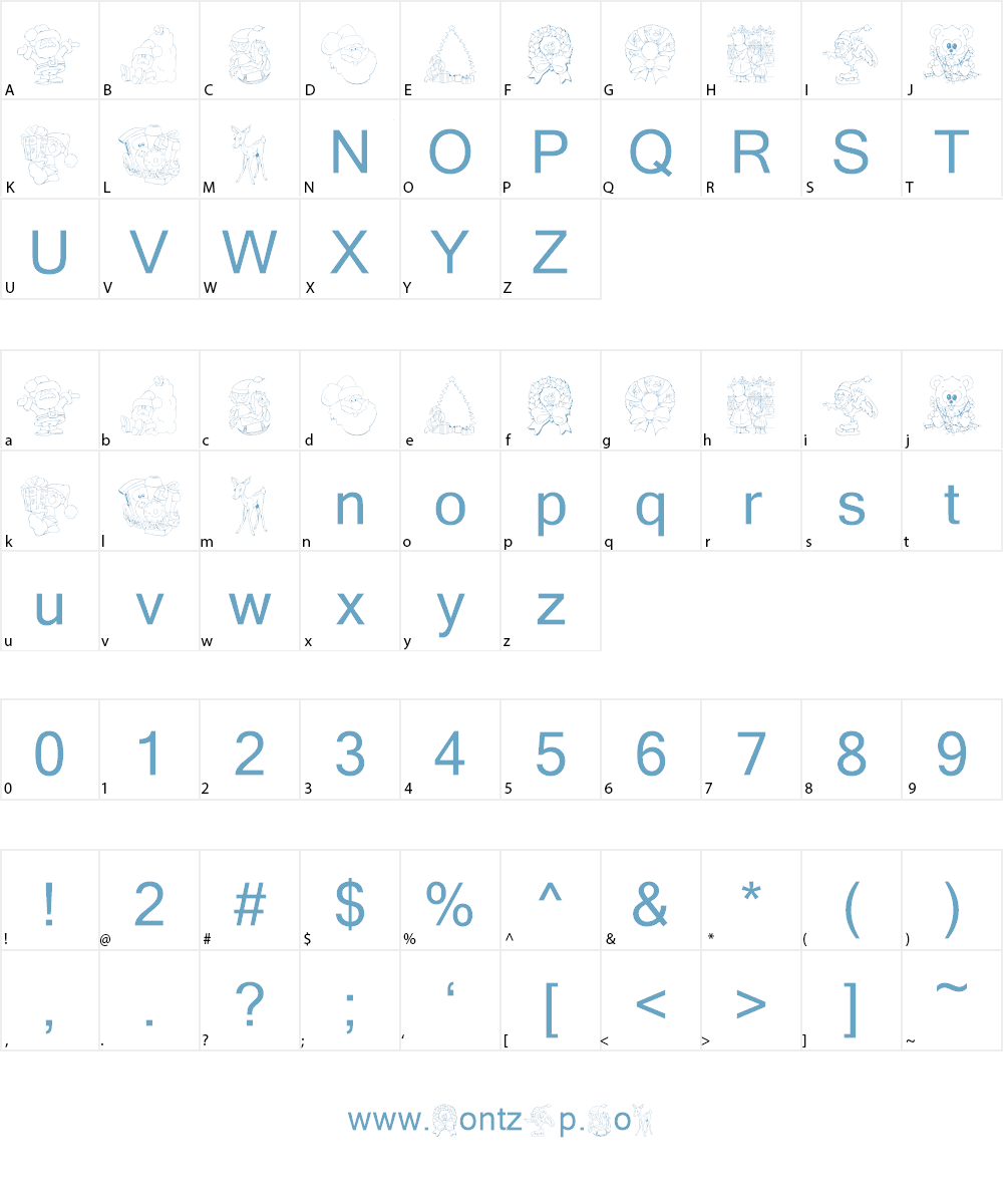 KR Christmas Color Me Font Character